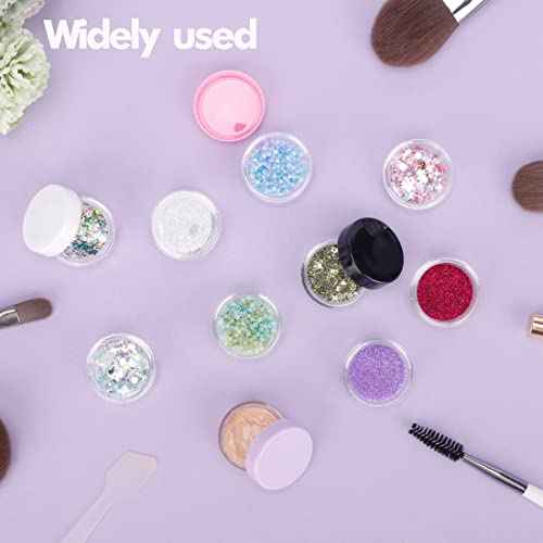 5 Gram Sample Containers with Lids, 50 Count 5ML Sample Jars, Empty Cosmetic Containers with Lids, Small Makeup Travel Containers for Glitter, Lotion, Cream, Beads, with Labels, Mini Spatulas