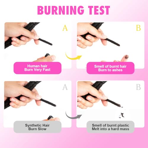 12 inch Loc Extensions Human Hair with Curly Ends, 0.4cm Width Permanent Dreadlock Extension Human Hair 50 Strands Natural Black 100% Full Handmade Dreads .Dyed and Bleached Pre Curled Drealocks