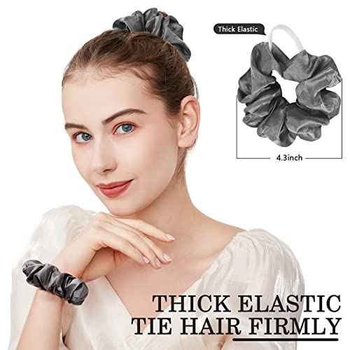 Satin Scrunchies for Women & Girls - 60 Pack Silk Scrunchies for Curly Hair