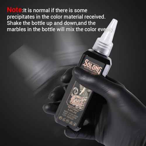 Tattoo Ink,Solong S Series 3.4oz(100ml) Professional Black Tattoo Ink for Outlining,Shading and Blending-Premium Black Tattoo Supplies,TI303S-100-031