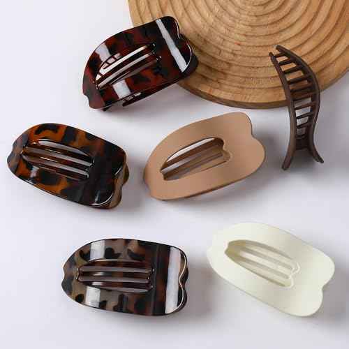 4 PCS Flat Hair Clips for Women, French Design Flat Hair Claw Clips, Strong Hold Matte Hair Barrettes for Women Thin Hair, Duck Billed Hair Clips for Daily Styling Christmas Gifts