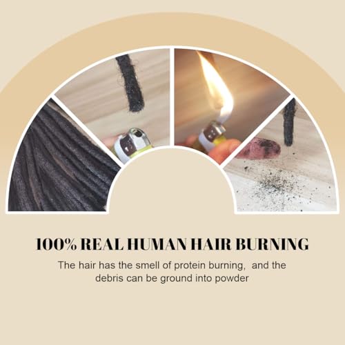 18 inch 40 Strands Loc Extensions Human Hair, Real 0.6cm Width Human Hair Dreads Extensions for Man/Women Full Handmade Dreadlocks Can be Dyed(1b)