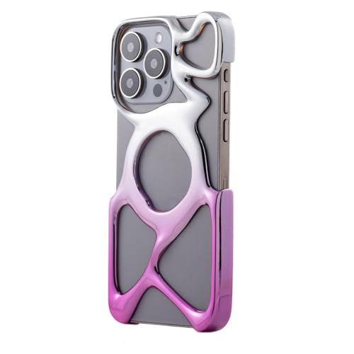 Angry miao Emptiness Phone Case for iPhone 15 Pro (Only),MagSafe Compatible 22g Lightweight,Silver Pink,Heat Dissipating Ample Protection