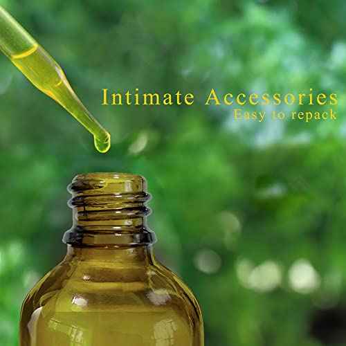 Amber Glass Spray Bottles 4oz,Small Empty Glass Spray Bottle Fine Mist Spray Refillable Containers,Mini Travel Spray Bottles set of 4,Included 6 Sprinkler,2 Funnels,1 Droppers,8 Labels