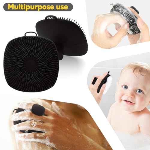 VWMYQ Silicone Body Scrubber, Silicone Loofah New Upgrade Richer Foam and Effective Cleaning, Ergonomic No-Slip Handle, Long-Lasting & Easy to Clean