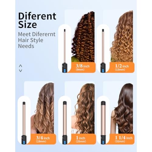 1 Inch Curling Wand Long Barrel, Dual Voltage Hair Curling Iron Wand Ceramic for Long Hair,10 Adjustable Temp