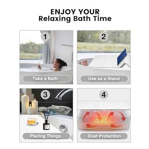 Foldable Bathtub Tray - PVC Waterproof Folding Bathtub Cover - Dustproof Shutter Bath Lid Insulation Panel for Home Bathtubs Bathroom SPA Loadable up to 13lb£¨160x80x0.7cm£©