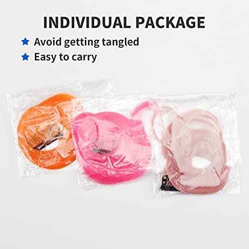 32 PCS Colored Clip in Hair Extensions, BEAHOT 16-21Inch Rainbow Long Curly Wavy Hairpieces Clip in Synthetic, Halloween Cosplay Dress Up Fashion Party Christmas New Year Gift for Women Kids Girls