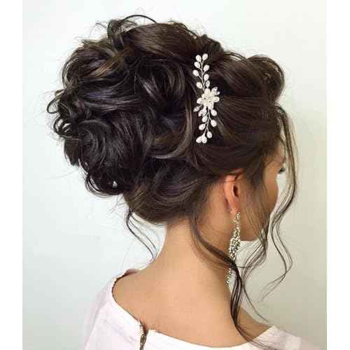 5 Pieces Wedding Hair Accessories: Pearl Crystal Rhinestone Hair Comb, Hair Pins for Brides, Bridesmaids, Women, Girls (Silver, Gold)