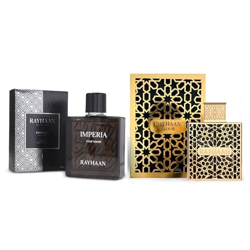 RAYHAAN 2-Piece Fragrance Set for Men ? Includes 3.4 oz Elixir Eau de Parfum Spray and 3.4 oz Imperia Eau de Parfum Spray