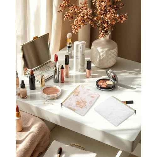 2 Pcs Embroidery Small Makeup Bags for Purse, Mini Portable Cosmetic Bags for Women, Coin Lipstick Storage Pouch, Zipper Organizer Holder, 4.72"*3.93"