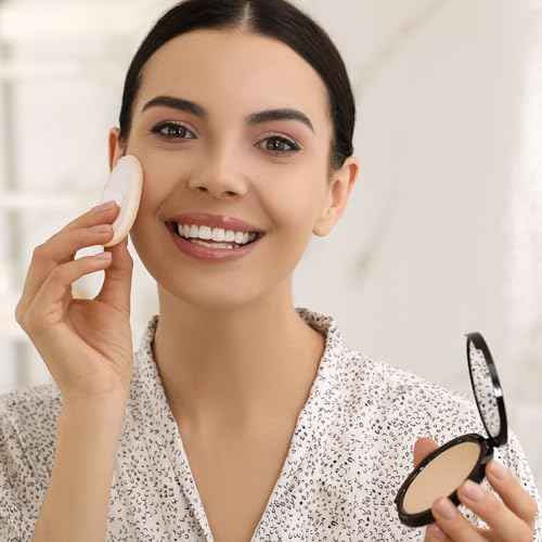 25 Pack 60mm Round Powder Puffs for Foundation Makeup Applicators, Soft Cotton Skin-Friendly Face Powder Sponge Velour Velet Puffs Pads for Cream Cosmetics