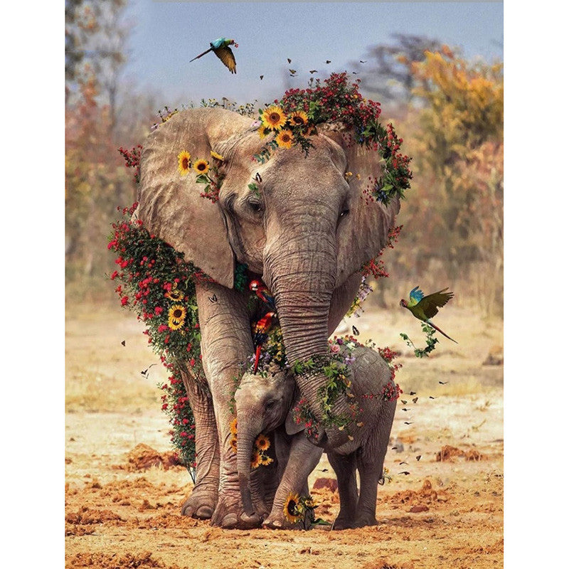 Diamond Painting Elephant Mother Love Cross Stitch Art for Home Decoration