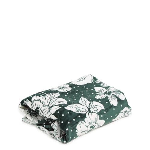 Collegiate Plush XL Throw Blanket (Multiple Teams Available), Dk Green/White Rain Garden