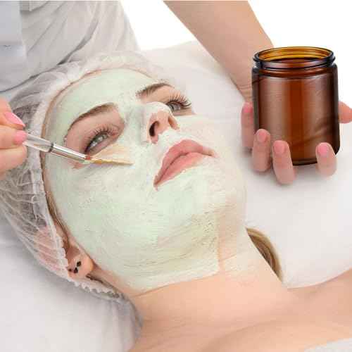 8oz Amber Glass Jars with Lids, 3 Pack Candle Jars with Blank Labels, 250g Wide Mouth | Lotion Container for Sample, Cream, Lotion, Honey, Powder, Jelly | Home & Beauty