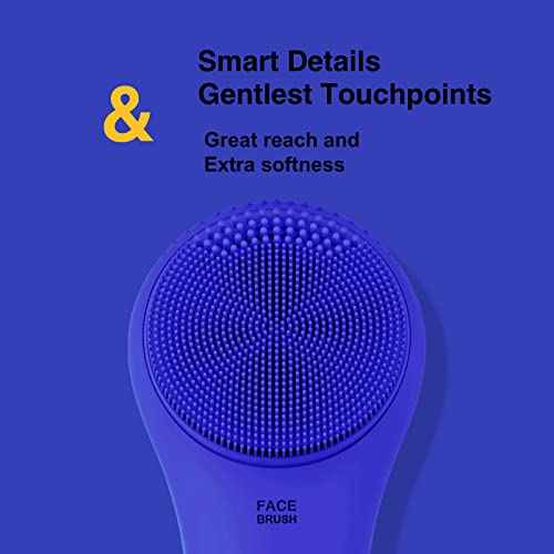 N?graCoola CLIE Facial Cleansing Brush, Waterproof and Rechargeable Face Scrub Brush for Men & Women, Cleansing, Exfoliating and Massaging, Electric Face Scrubber - Blue
