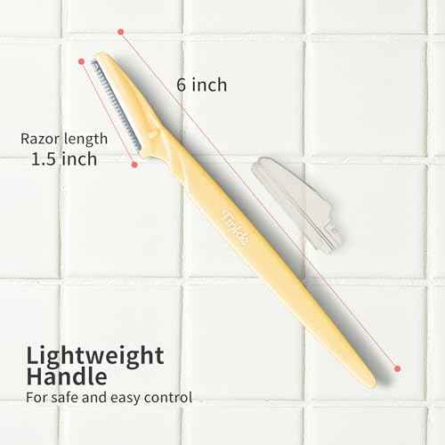 Tinkle Dermaplaning Tool 6ct, Dermaplane Razor for Women, Safe and Easy Peach Fuzz Remover, Eyebrow Trimmer with Protective Cover