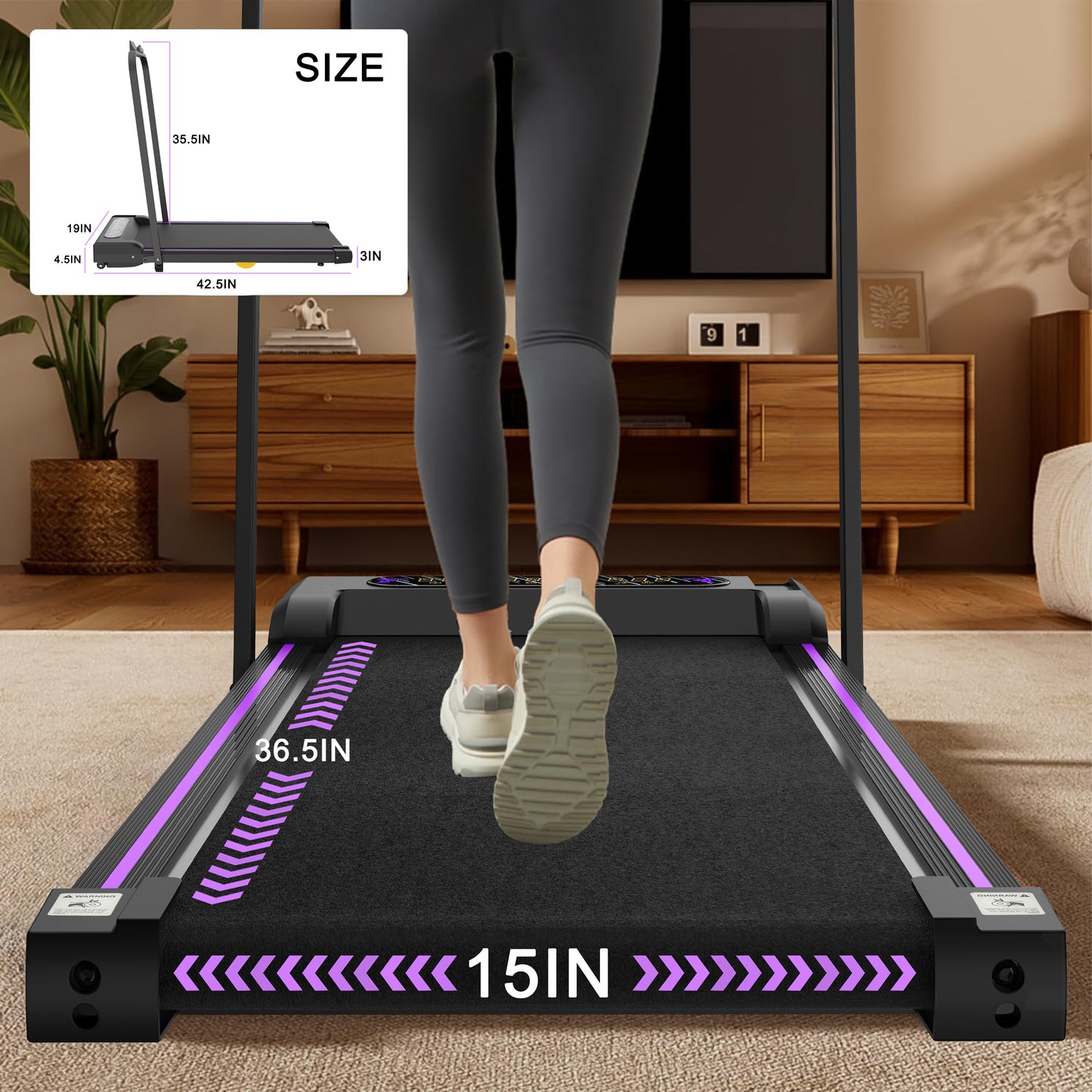 Under Desk Treadmill - 2 in 1 Portable Walking Pad with Remote Control