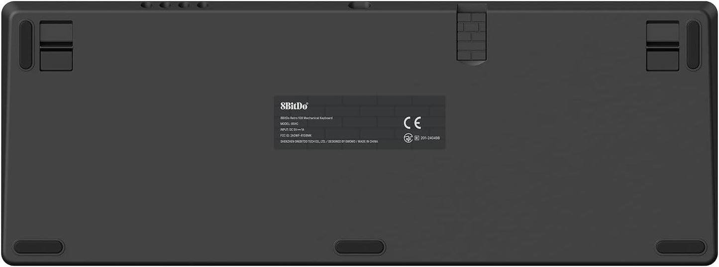 8BitDo Retro 108 Mechanical Keyboard with 108 Keys and Integrated Numpad, Bluetooth/2.4G/USB-C Hot Swappable Wireless Gaming Keyboard for Windows and Android - Fami Edition