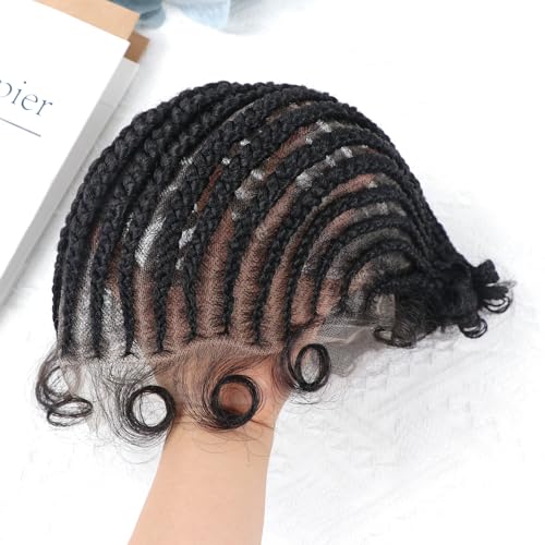 DIY Cornrow Box Short Braided Wigs for Black Women On-Trend Knotless Hand Tied HD Full Lace Boho Braid Wig with Baby Hair Premium Synthetic African American 9¡¯¡¯ Seamless Blending Unique Look