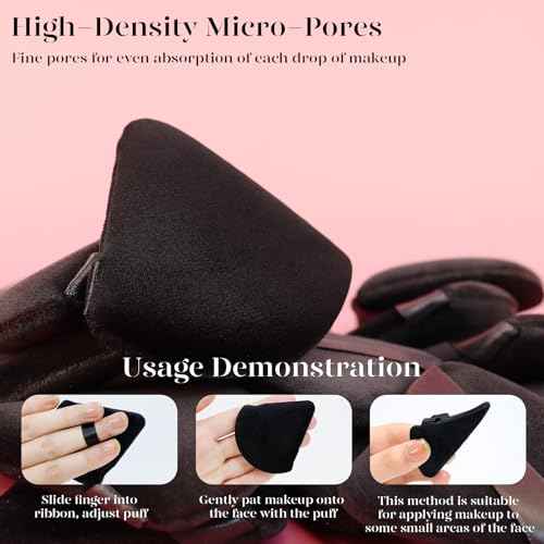 BEAKEY 12pcs Powder Puffs for Face Powder Triangle Powder Puff for Loose and Cosmetic Foundation, Makeup Puff for Contouring, Cloud Kiss Beauty Makeup Tools, Stocking Stuffers for Women