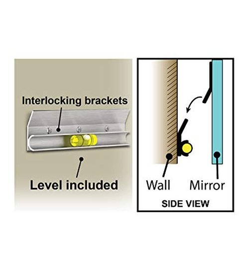 Gatco 1806 Bathroom Wall Mirror, 25 inch Modern Mirror for Living Room, Vanity, Slim Design Beveled Frameless Round Mirror - Easy Mount Safety Bracket
