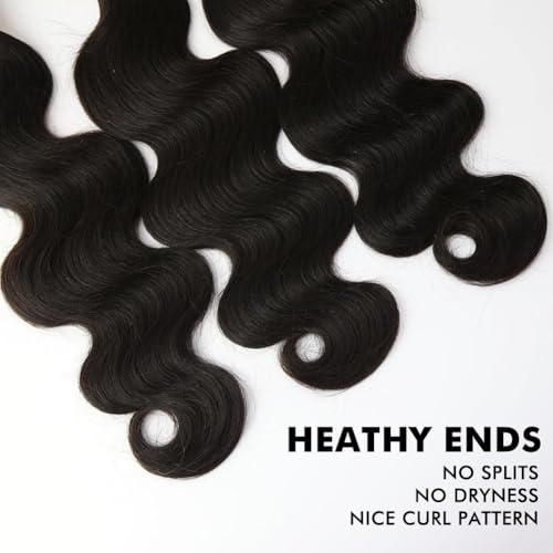 Body Wave Bundles Human Hair 24 24 24Inch Human Hair Raw Bundles 100% Unprocessed Brazilian Virgin Quick Weave Hair 3 Bundles for Black Women Natural Color