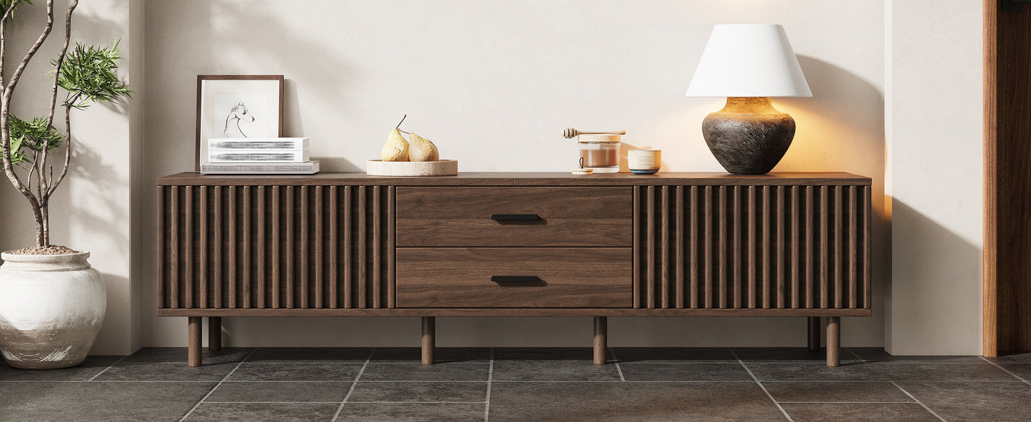Modern 70-Inch TV Stand for TVs Up to 80 Inches - Dark Brown