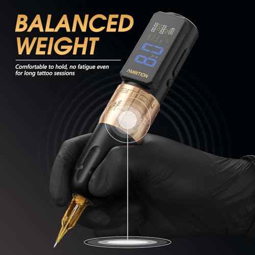 Ambition Soldier 270 S Wireless Tattoo Pen Machine, Rotary Tattoo Gun with 2400 mAh Battery, 270 g.cm Torque Brushless Motor, 5.0mm Stroke Cordless Tattoo Supply for Professional Artists