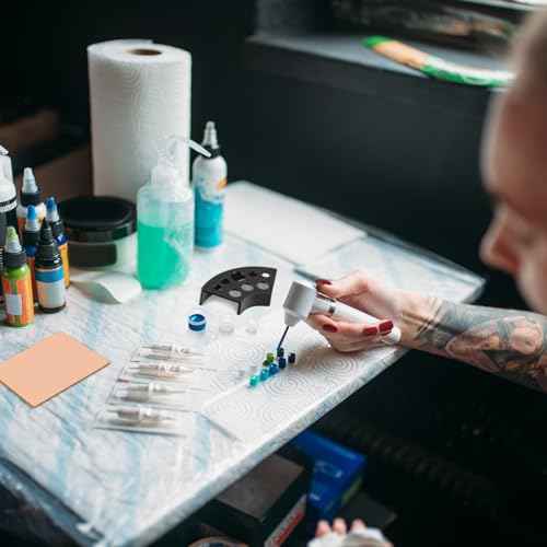 1015 Pcs Tattoo Skin Practice Kit Included 1000 Tattoo Ink Caps 3 Storage Containers 2 Ink Cup Holders 5 Practice Skins 3mm 5 Paper Transfer for Tattoos Supplies