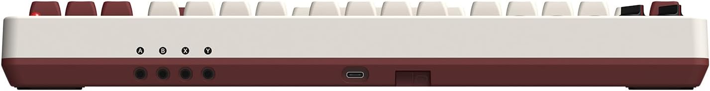 8BitDo Retro Mechanical Keyboard, Bluetooth/2.4G/USB-C Hot Swappable Gaming Keyboard with 87 Keys, Dual Super Programmable Buttons for Windows and Android - Fami Edition