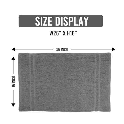 24 Pack Dark Grey Hand Towels 100% Cotton Spa Towel ? 16x27 inches Highly Absorbable Facial Towels Gym, Hair, Face, Bulk Small Towels (Not Bleach Proof)
