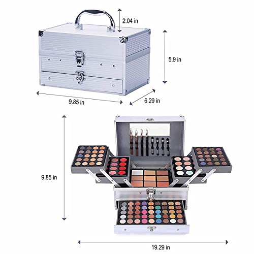 132 Color All- In- One Makeup For Women Full Kit,Professional Makeup Kit,Makeup Gift Set for Women,Girls&Teens,Include eyeshadow/lipstick/concealer/Lip Gloss/Eyeliner/Mascara£¨006N2-Silver£©