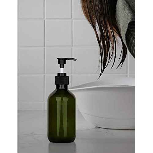 Pump Bottle Dispenser, Yebeauty 10oz/300ml Empty Plastic Shower Refillable Dispenser Soap Shampoo Pump Dispenser Containers with Pump Multipurpose for Cosmetic Kitchen Bathroom, 2-Pack Green