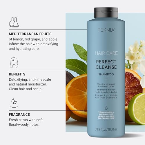 LAKM? Teknia Perfect Cleanse Shampoo, Clarifying Shampoo for Build Up, Deep Clean for Scalp and Hair