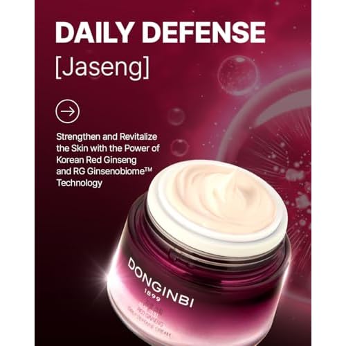 Donginbi Red Ginseng Daily Defense Cream - Firming Cream for Loose Surface, Face Moisturizer for Skin Barrier Repair, Korean Red Ginseng, Skin Care Gifts for Women, 0.8 floz / 25 ml