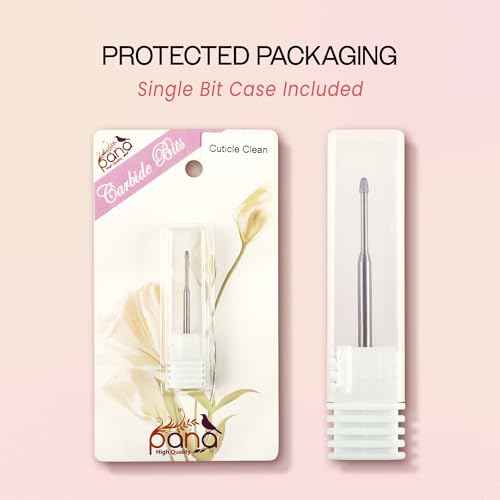 PANA 3/32" Carbide Cuticle Nail Drill Bit for Cuticle Cleaning, Dead Skin Removal, Gel Polish & Acrylic Removal, Under Nail Cleaner, Nail Salon, Manicure Tools (Snake Head - Silver, Medium)