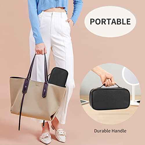 OCHEAL Small Cosmetic Bag,Portable Cute Travel Makeup Bag for Women and girls Makeup Brush Organizer cosmetics Pouch Bags-Black