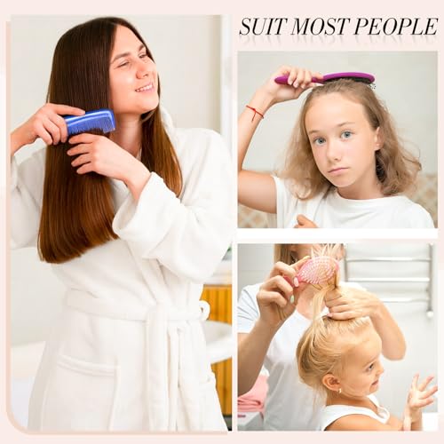 30 Pcs Mini Wet Hair Brush and Wide Hair Combs, Travel Detangling Brush for Most Hair Types Stocking Stuffers for Women Girls