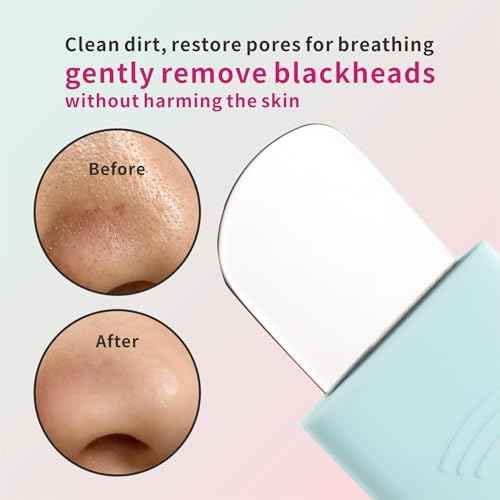 REVEX Silicone Nose Blackhead Remover Tool Set,Blackhead Scraper Tool,2Pcs Pore Cleaning Brush, Face Scrubber Skin Spatula, Pore Scrubber for Deep Cleansing,Face Exfoliator Scrubber for Women Men