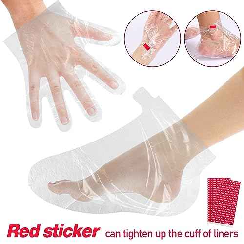 200 Pcs Paraffin Wax Liners for Feet and Hand, Disposable Paraffin Bath Liners Plastic Hand and Foot Bags for Hand & Feet Thermal Hot Wax Therapy SPA Paraffin Wax Machine,Larger and Thicker