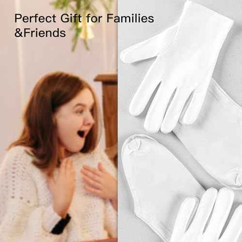 12 Pairs Cotton Moisturizing Gloves and Socks Set (1 Washing Bag Included), Dry Hands Feet Overnight Lotion SPA Treatment, Eczema Skin Friendly, Breathable and Soft Glove Liners for Summer