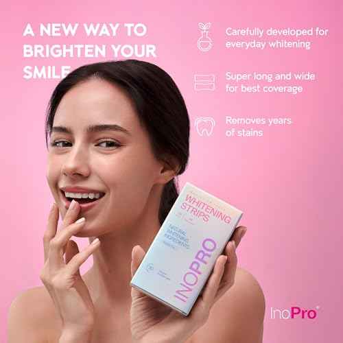 InoPro Teeth Whitening Strips 14 Treatments Kit - Teeth Whitener, Peroxide Free, Green White Strips for Teeth Whitening with Arbutin, Coconut Oil, Deep Stains Removal (28 Strips)