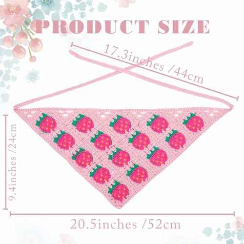 Acenail Crochet Hair Bandanas Women Floral Hair Scarf Tie Back Bandana Headband Knitted Head Kerchief Headbands Elastic Wide Knit Head Wraps Summer Boho Hair Accessories for Women 3Pcs (Flower)