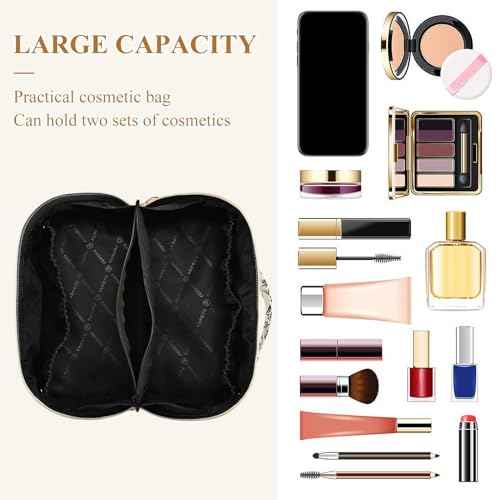 Large Capacity Cosmetic Bag Travel Makeup Bags Goth Bats Wide Open Portable Toiletry Bag Make up Organizer Pouch with Handle