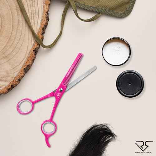Professional Hairdresser Thinning Scissors 6.5'' - Pink Hair Cutting Thinning Shears, Japanese Stainless Steel Barber Thinning Scissor for Men & Women (Thinning Scissors, Japanese, B-5)