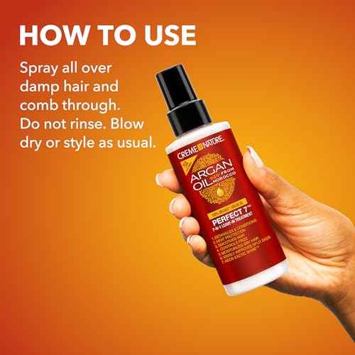 Creme of Nature, Argan Oil for Hair, Perfect 7-in-1 Leave-in Treatment, for Healthy Hair with Exotic Shine, 5.1 Fl Oz (Package May Vary)