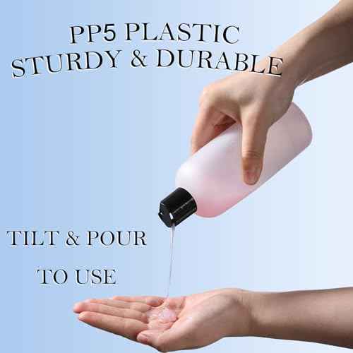 10 oz Small Plastic Bottles with Disc Caps, Empty Shampoo Bottle, Leak Proof Travel Bottles for Toiletries,Conditioner,Lotions,Cream, Dish Soap,BPA Free, Pack of 2