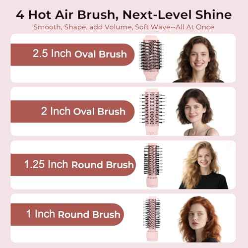 9 in 1 Multi Styler, Powerful Hair Dryer Brush Set, Styling Without Heat Damage, Fast Drying Curling Volumizing Straightening, Includes Protective Travel Bag