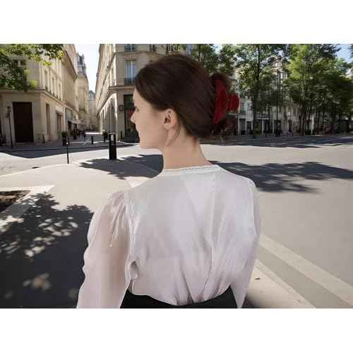 Durable Acetate Hair Clips - 4-Inch Cherry Red Claw Clips for Fine and Thick Hair (Red)